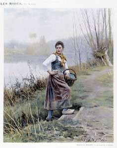 川から戻ってきた女性 by R. Knight, c. 1905