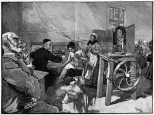 サルペトリエールでの電気療法：1887年のVigouroux博士による診断 作： Daniel Urrabieta Vierge