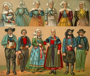 19世紀後半のフランスの民族衣装。 作： Daniel Urrabieta Vierge