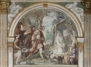 1629年、ルッジェーロディカラブリアとセントヒューの会談 作： Daniele Crespi