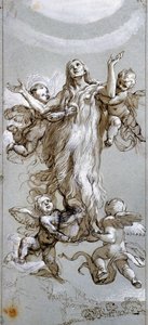 天使に導かれたマグダラの聖マリアの被昇天 ダニエレ・クレスピ作（1598-1630） 17世紀 マドリード、プラド美術館