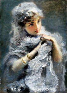 イングリッシュガール、1886年。 作： Daniele Ranzoni