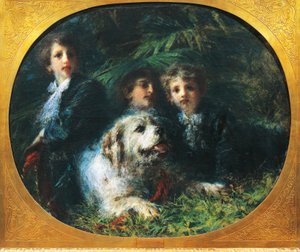 犬を連れたトルベツコイ少年、ダニエレ・ランツォーニ 作： Danielle Ranzoni