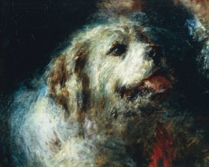 犬を連れたトルベツコイ少年、ダニエレ・ランゾーニ作、細部 作： Danielle Ranzoni