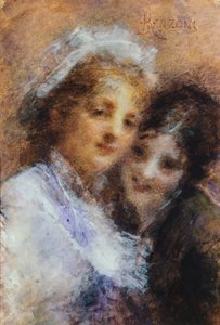 Daniele Ranzoni (1843-1889) による Vercesi シスターズ 作： Danielle Ranzoni