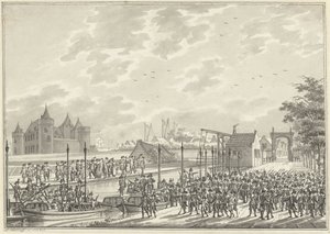 アムステルダムの武装市民がマイデンに到着、1787年 作： Daniël Kerkhoff