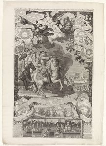 フランスとスペインに対する連合軍の勝利、1702 年 彼女の Hooge Allies の征服は Vranckrijck ende Spanije inden Jare 1702 に対して勝利した / Conquestes des hauts Alliez remportée sur la France et L