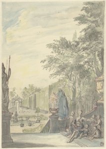 装飾庭園のテラスからの眺め 作： Daniël Marot (II)