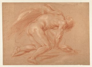 ひざまずく男性ヌード 作： Daniël Mijtens (II) (attributed to)