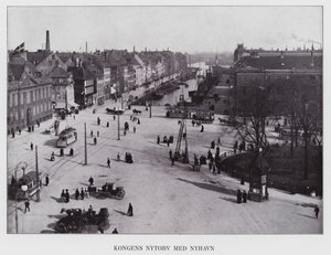 Kjobenhavn / Copenhagen: Kongens Nytorv With Nyhavn (モノクロ写真) 作： Danish Photographer