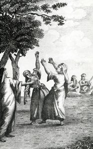 エジプトのダンシングガール、ニーバーから撮影アラビアやその他の東の国を旅する、1792年 作： Danish School