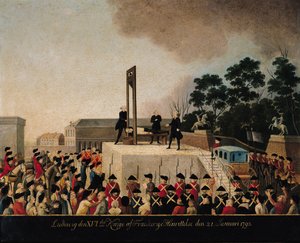 ルイ16世の処刑（1754-93）1793年1月21日（銅に油彩） 作： Danish School