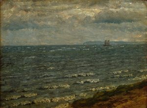 雨の迫る海の風景。リレベール 作： ダンクヴァルト・ドレイアー