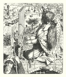 美術品の宮殿（エングレービング 作： Dante Gabriel (after) Rossetti