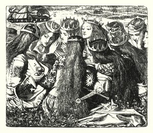 美術品の宮殿（エングレービング 作： Dante Gabriel (after) Rossetti