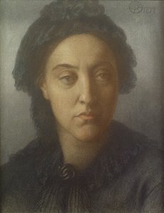 クリスティーナロセッティ、1877年（紙に色チョーク） 作： Dante Gabriel Charles Rossetti