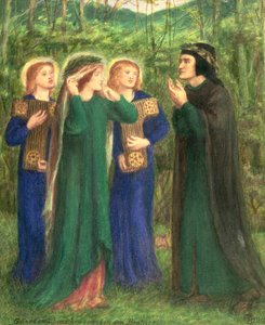 ダンテとベアトリーチェの出会い 作： Dante Gabriel Charles Rossetti
