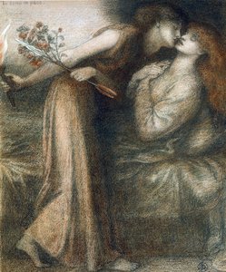 ベアトリーチェの死の日のダンテの夢（Io sono in pace） - Dessin de Dante Gabriel Rossetti (1828-1882) 作： Dante Gabriel Charles Rossetti