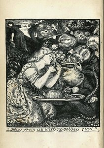 クリスティーナロセッティ作「ゴブリンマーケットとその他の詩」の表紙1861〜1862年 作： ダンテガブリエルチャールズロセッティ