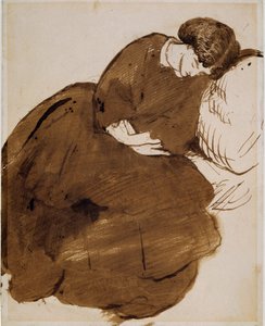ジェーン・モリス（1839-1914）（ペン、インク、紙に洗う） 作： Dante Gabriel Charles Rossetti