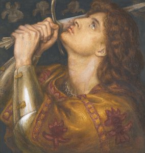 ジャンヌダルク、1864年 作： Dante Gabriel Charles Rossetti
