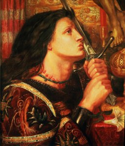 ジョアンオブアーク、ソードオブデリバレンスにキス、1863年 作： Dante Gabriel Charles Rossetti