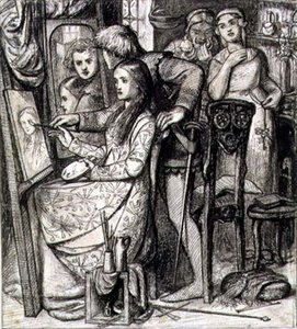 愛の鏡または愛のたとえ話、1850年-1852年 作： Dante Gabriel Charles Rossetti