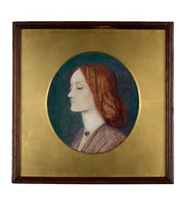 左を向いたエリザベス・シダルの肖像 作： Dante Gabriel Charles Rossetti