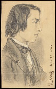 ウィリアムマイケルロセッティの肖像、1846年 作： Dante Gabriel Charles Rossetti