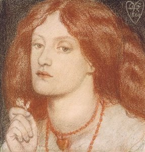 レジーナコルディウムまたはハートの女王、1860年（紙にパステル） 作： Dante Gabriel Charles Rossetti