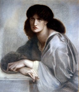 窓の女」の習作 作： Dante Gabriel Charles Rossetti