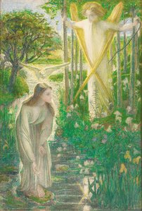 受胎告知、1855 作： Dante Gabriel Charles Rossetti