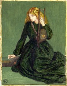 ハープ奏者、アニーミラーの研究、1872年 作： Dante Gabriel Charles Rossetti