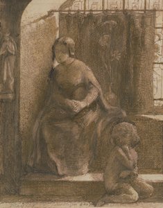 太陽は輝きますA We Be Cold、1848（紙にペンと茶色のインク） 作： Dante Gabriel Charles Rossetti