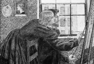 Fanny CornforthとGPBoyce 作： Dante Gabriel Charles Rossetti