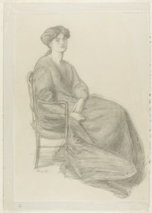椅子に座るウィリアム・モリス夫人 作： Dante Gabriel Rossetti