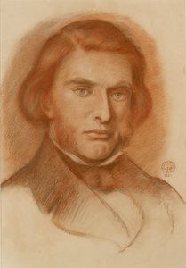 ジョン・ラスキンの肖像、1861年 作： Dante Gabriel Rossetti