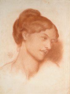 マレー・マークス夫人の肖像、1868年 作： Dante Gabriel Rossetti