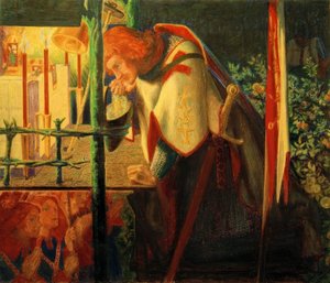 台無しにされたチャペルでガラハッド卿 作： Dante Gabriel Charles Rossetti