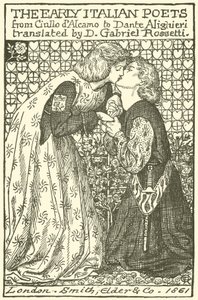初期のイタリアの詩人、タイトルページのデザイン 作： Dante Gabriel Charles Rossetti