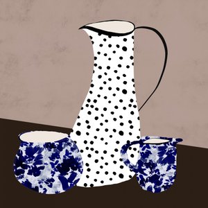 水玉と花柄 作： Danushka Abeygoda