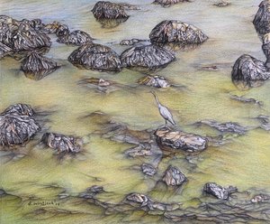ランディング・パッド、2018年（紙に鉛筆） 作： Darrell Windjack