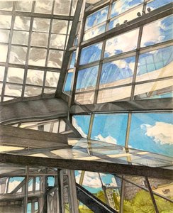 スルー・ザ・ルッキング・グラス、2022年（紙に鉛筆） 作： Darrell Windjack