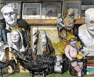 ウィンドウショッピング、2019年（紙に鉛筆） 作： Darrell Windjack