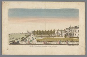 バック グラウンドでロンドンとテムズ川のほとりからサマセット ハウスのビュー Le Palais Royal de Somerset / Vue du Palais Royal Somerset du côté de la Thamise (オブジェクトのタイトル) 作： Daumont