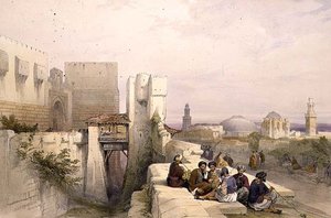 エルサレムの城塞、1841年4月19日、プレート24、「聖地」第1巻より、ルイ・ハーゲ（1806-85）の彫刻、パブ。1842年（リトグラフ）。 作： David (after) Roberts