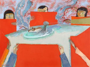 香港のディナーパーティーにて 作： David Alan Redpath Michie
