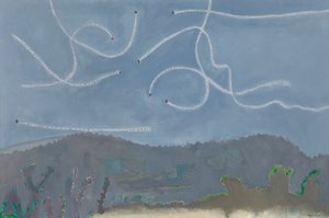 マーティンズフライングアットダスク、カトゥス、1995-96年頃（キャンバスに油彩） 作： David Alan Redpath Michie