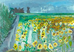 ひまわりとミストラル、2002年（キャンバスに油彩） 作： David Alan Redpath Michie