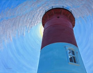 光を見る、2017年（キャンバスに油彩） 作： デビッド・アルセノー